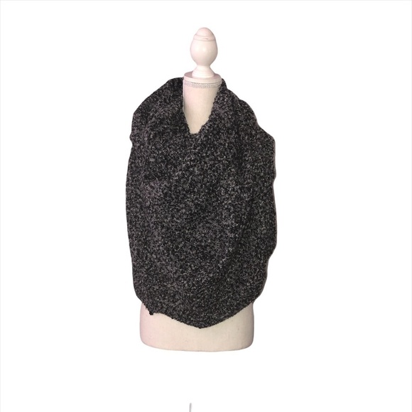 EMANUEL GERALDO Oversized Scarf Unisex O/S Black White Scarves Speckled - Picture 7 of 7
